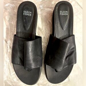 Eileen Fisher Leather Slides Sandals like new